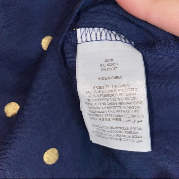 Boden Women’s Navy & Gold Button Down Size 4R - Picture 4 of 4